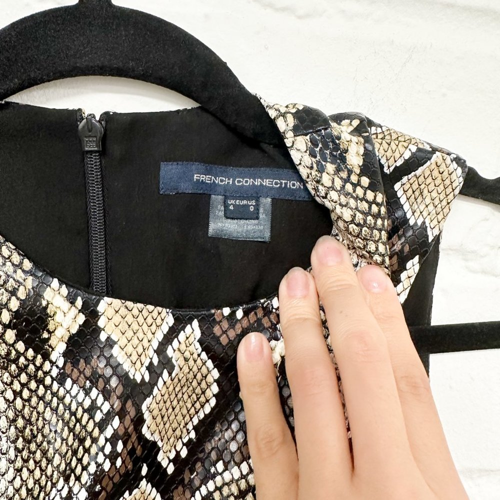 French Connection Faux Leather Snakeskin Dress ~$165 - Picture 4 of 7